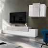 AHD Amazing Home Design Parete attrezzata soggiorno mobile porta TV pensile bianco grigio Corona