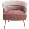 Kare Poltrona di design, panino, rosa, poltrona, cocktail, velluto, gambe in acciaio, 71 x 65 x 64 cm (altezza x larghezza x profondità)