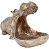 KARE Design figura decorativa Hungry Hippo, bronzo, motivo animale, poggiaoggetti, portacaramelle, decorazione salotto, scrivania, scaffale, 17x15x27 cm