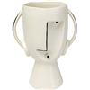 Kare Design vaso Face Pot, bianco, linee faccia astratte, ceramica, portafiori, centrotavola, soggiorno, sala da pranzo, studio, decorazione casa, stile espressionistico, stile moderno, 30cm (A)