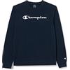 Champion Legacy American Classics-Ultra Light Powerblend Terry Logo Crewneck Felpa, Blu Marino, 15-16 Anni Bambino
