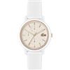 Lacoste Orologio Analogico Multifunzione al Quarzo da Donna Collezione LACOSTE.12.12 MULTI con Cinturino in Silicone Bianco - 2001326