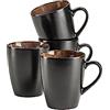 MÄSER 935133 - Set di 4 tazze da caffè Teona, con glassa reattiva verde-marrone, 4 grandi tazze da caffè in ceramica a forma di coupe moderna, in gres