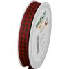 Halbach Seidenbänder Premium Vichy Karo - Nastro a quadri (rosso/verde scuro), larghezza 15 mm, lunghezza 25 m, nastro a quadri realizzato in Germania, disponibile in diversi colori