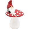 HEITMANN DECO - Figura creamica a forma di fungo con gnomo, bianco/rosso, circa 18 cm