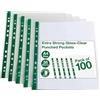 SUMMIT Buste perforate in polietilene, formato A4, trasparenti, 100 buste in plastica
