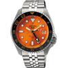 Seiko Watch Orologio Seiko 5 Sports GMT Quadrante Arancione Cinturino in Acciaio