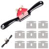 XPOOP Spokeshave Regolabile, 9 Pollici / 210 mm di Utensile da Taglio per Raggi Regolabili a Taglio Piatto, Utensile Manuale a Doppia Vite, 8 Lame di Ricambio Incluse
