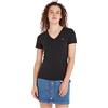 Tommy Jeans T-shirt Maniche Corte Donna TJW Skinny Scollo a V, Nero (Black), XS