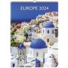 DRAEGER PARIS | Calendario da parete deco Europa 2024 da appendere 29 x 39 cm | 16 mesi da sett-23 a dec 24 | 7 lingue | Calendario ufficio, casa, mensile | Decorazione, Organizzazione | Carta