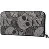 styleBREAKER Portafogli da donna con teschio e stampa Paisley, chiusura con cerniera, portamonete 02040118, colore:Nero