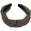 styleBREAKER Fascia per capelli da donna con nodo e bordatura, fascia per capelli stile retro, fascia per la testa 04026018, colore:Oliva