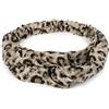 styleBREAKER Fascia per capelli da donna con stampa animalier leopardata, nodo a torsione e fascia elastica, fascia per capelli, fascia per la testa 04026020, colore:Crema-Beige-Nero