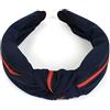 styleBREAKER Fascia per capelli da donna con nodo e bordatura, fascia per capelli stile retro, fascia per la testa 04026018, colore:Blu scuro