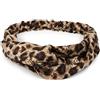 styleBREAKER Fascia per capelli da donna con stampa animalier leopardata, nodo a torsione e fascia elastica, fascia per capelli, fascia per la testa 04026020, colore:Marrone-Beige