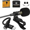 PowerDeWise Microfono lavalier professionale con adattatore compatibile con iPhone, microfono da bavero per iPhone X 11 12 13 14 Pro - Microfono esterno compatibile con iPhone - Microfono video iPhone XR, XS, XS