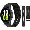 Tasikar Compatibile con Cinturino Samsung Galaxy Watch 7/6/5/4 40mm 44mm/Galaxy Watch 6 Classic 43mm 47mm/5 Pro/4 Classic Cinturini Sportivo in Silicone per Donna Uomo, Nero