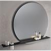 Novellini Frame MENSOLA IN SOVRAPPOSIZIONE FORATA PER SPECCHIO in 3 Colori e Misure - Colore: Bianco Opaco - Misura : cm 85 - Verso degli Accessori: Bicchiere e Dosatore a Destra