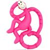 Matchstick Monkey, Antimicrobial Silicone Teether, Easy To Grip, BPA Free, 3 Months Old plus, 10 cm, Pink Mini Monkey