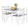 FURNITABLE Tavolo da pranzo con 4 sedie, set da pranzo in legno di pino per sala da pranzo, cucina, soggiorno, grigio e bianco, Grau und Weiß, AAAA01