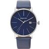 Gigandet Orologio Uomo Quarzo Minimalism Analogico Bracciale Cuoio Blu Argento G42-009