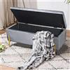 BAKAJI Cassapanca Pouf Contenitore Poggiapiedi Camera da Letto Panca Sgabello Struttura in Legno Rivestimento in Tessuto Velluto Seduta Apribile Imbottita Piedini Dorati (Grigio)