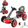 COSTWAY 12V Go Kart Elettrico per Bambini, Go Kart Pieghevole con Portabicchiere, Volante e Sedile Regolabili e Funziona Lento Avvio, per Bambini 2-5 Anni (Rosso)