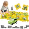 duoleey Pista Macchinine per Bambini DIY Pista del Puzzl DIY Rotta Gioco Giocattolo Educativi Regalo Giochi Bambini 2 3 4 5 6 Anni (Dinosauro)
