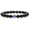 COAI Bracciale in Tormalina Nera e Cianite, Bracciale Energetico da Uomo