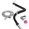 XSEXO Set doccia e clistere a 4 fori, tubo flessibile in silicone, comodo ugello per donne e uomini, 42 cm + tubo da 150 cm (nero)