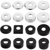 JRJUBB 2 pezzi Ø 25 mm (3/4) abbellitore rubinetto doccia, rosette nero, copertura del tubo, collari del tubo, radiatore - rosetta per rubinetti doccia, rubinetti e radiatori (nero, 80 x 20)