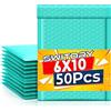 Switory 50 pezzi A5 15,3 cm x 26,9 cm Poly Bubble Mailers Buste imbottite autosigillanti Foderato di bolla Poly Mailer Teal per l'imballaggio Verde