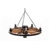 Own Design Tradizionale Rustico Autentico Vintage ▾ di Legno Ruota di carro Lampadario Plafoniera Lampada da soffitto 5 Luce Marrone Scuro Diametro 70 cm