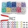 Lonimia Set di 200 bottoni fissi, set di bottoni automatici con pinza, colore cavo, bottoni a pressione in metallo, per fibbia da cucire, accessori da cucito Sewing Craft