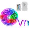 ZAIYW Striscia LED 5 m, funzionamento a batteria, 150 LED, striscia luminosa RGB 5050, autoadesiva, 16 colori, con telecomando, per casa, camera da letto, feste, decorazione