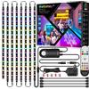 Wefomey Striscia Led Sensore di Movimento 4M, 8X50CM LED Striscia RGB Colorate Sotto l'armadietto Luci, con Telecomando, Connettori e Alimentatore, Funzione Musicale, per Cucina, Scrivania,TV, Feste, Mensola