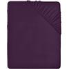 Utopia Bedding Lenzuolo con Angoli Piazza e Mezza Francese - 135x190cm - Porpora - Microfibra di Poliestere Spazzolato - Lenzuolo sotto con Angoli Elasticizzato