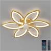DIDADIDA Ventilatore da soffitto silenzioso con luce con telecomando e APP dimmerabile luce colore luminosità 70W plafoniera creativa a forma di fiore in acrilico con ventola (oro)