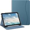 FINTIE Custodia per iPad (A16) 11ª Generazione 11 (2025) / iPad 10ª Gen 10.9 (2022) con Portapenne, [Multi-angli] Leggero Stand Cover Protettiva Case con Tasca Auto Sveglia/Sonno, Blu foschia