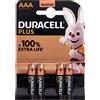 Duracell Plus AAA Batterie Ministilo Alcaline 1.5V LR03 MN2400 Confezione da 4 - -