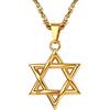PROSTEEL Collana Pendente Cindolo Magen Stella di David, Stella Strega, Catena Regolabile, Acciaio Inossidabile Placcato Oro 18K, Oro, Hip Hop Punk Rap(Confezione Regalo)