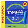 Tampax Compak Super - Tamponi Con Applicatore - 36 pz