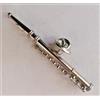Spilla a Tema Musicale Forma Flauto 5,5cm Colore Argento Regalo Musica