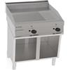 Fry Top a GAS _ 2/3 Piastra liscia - 1/3 Piastra rigata _ su base aperta. Dim.cm. 70x70x88H. - Potenza termica 14 Kw.