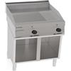 Fry Top Elettrico _ 2/3 Piastra liscia - 1/3 Piastra rigata _ su base aperta. Dim.cm. 70x70x88H. - Potenza 7,8 Kw.