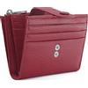REETEE Portafoglio Donna in Pelle Vera Piccolo Portamonete RFID Blocco Porta carte di credito, Portafogli Corto Donna con 13 Slot Schede Slim Portamonete Uomo con Cerniera (Vino rosso)