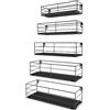 EYMPEU Mensola da Muro in Legno 41cm, Salvaspazio per Casa, Set di 5, Nero