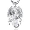 INFUSEU Gioielli Drago Nordico Avvolto Cilindro Esagonale Cristallo Pietra Preziosa Guarigione Gotico Regalo Uomini Donne