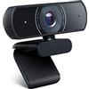 OYU Webcam Full HD 1080p Video, Dual Microfono Stereo, Videocamera per Computer Plug-in con USB, per Videogiochi, Videogiochi, Registrazione, Conferenze, Studio, Skype