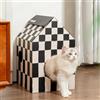 Conlun Cuccia Gatto in Cartone con Tiragraffi per Gatti & Catnip, Casa per Gatti in Cartone Facile da Montare, Adatta a Decorazioni Domestiche, Tiragraffi Gatto Domestici e Piccoli Animali